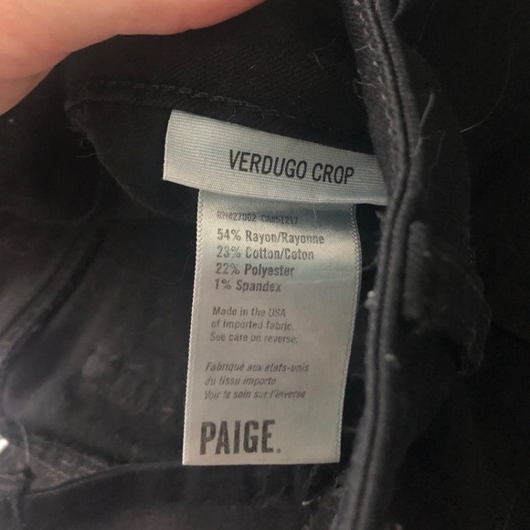 Paige Denim Verdugo Crop Black Pants - Picture 2 of 3